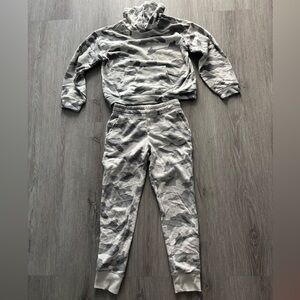 Old Navy Light Gray Fleece Sweatshirt Set